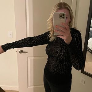 Express sheer cheetah top